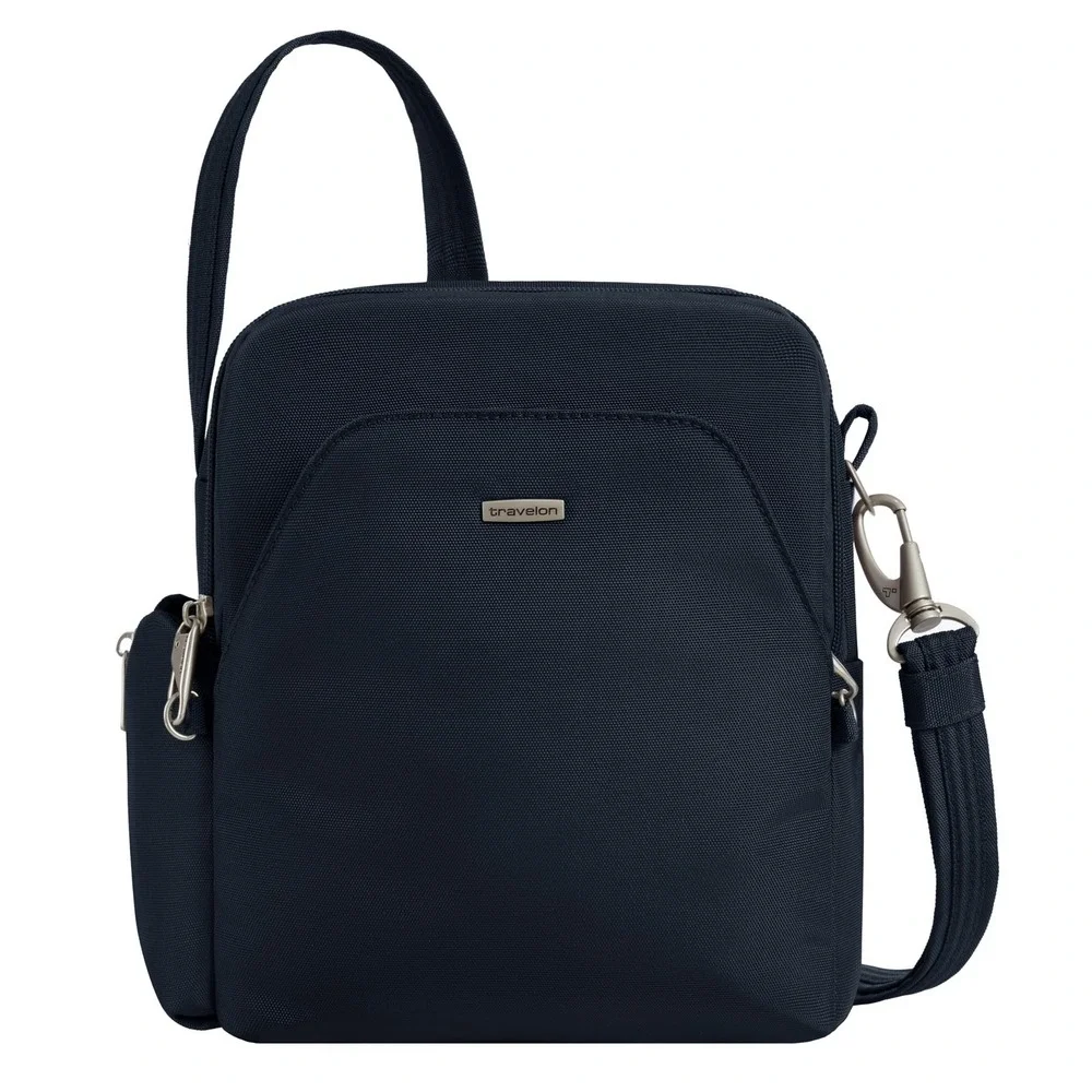 Travelon Anti-Theft Classic Travel Bag Crossbody RFID Locking Navy Blue New - Picture 1 of 11